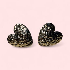 Silver Tone Heart-Shaped Stainless Steel Earrings